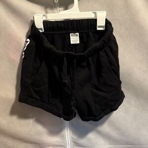 PINK Victoria's Secret Black Athletic Lounge Shorts with Drawstring